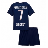 Paris Saint-Germain Khvicha Kvaratskhelia #7 Hemmakläder Barn 2025-26 Kortärmad (+ Korta byxor)